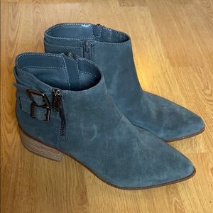 Blue/grey Suede Booties